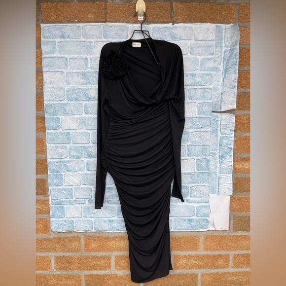 MAGDA BUTRYM Jersey Midi Dress With 3d Flower Applique size 34/4 - Picture 3 of 17